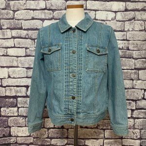 Valerie Stevens Button Down Denim Jacket Size L